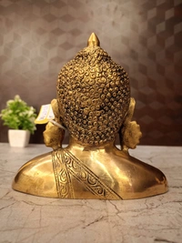 Brass Plain Semi Buddha Idol / Golden Finish