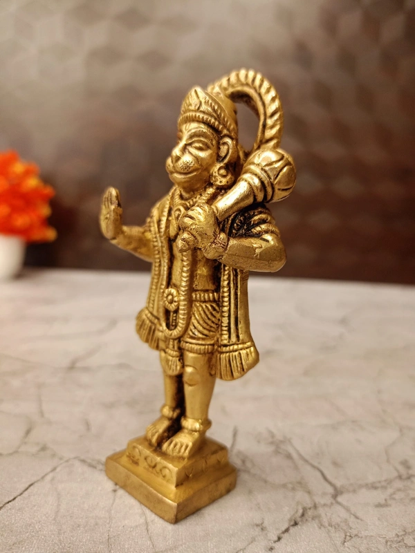 Brass Standing Hanuman Idol