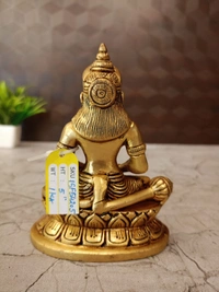 Brass Hanuman Idol Sitting On Oval Base