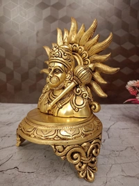 DecorsOne Brass Hanuman Face on Base Idol