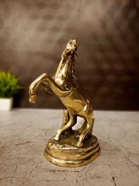 DecorsOne Brass Raising Horse Idol 6.5"