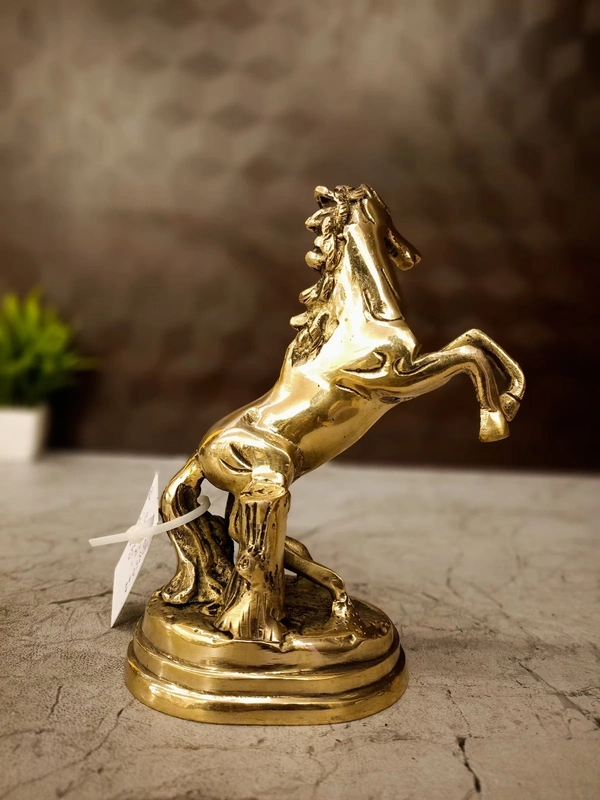DecorsOne Brass Raising Horse Idol 6.5"
