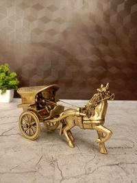 DecorsOne Brass Horse Cart Idol- 3.5″