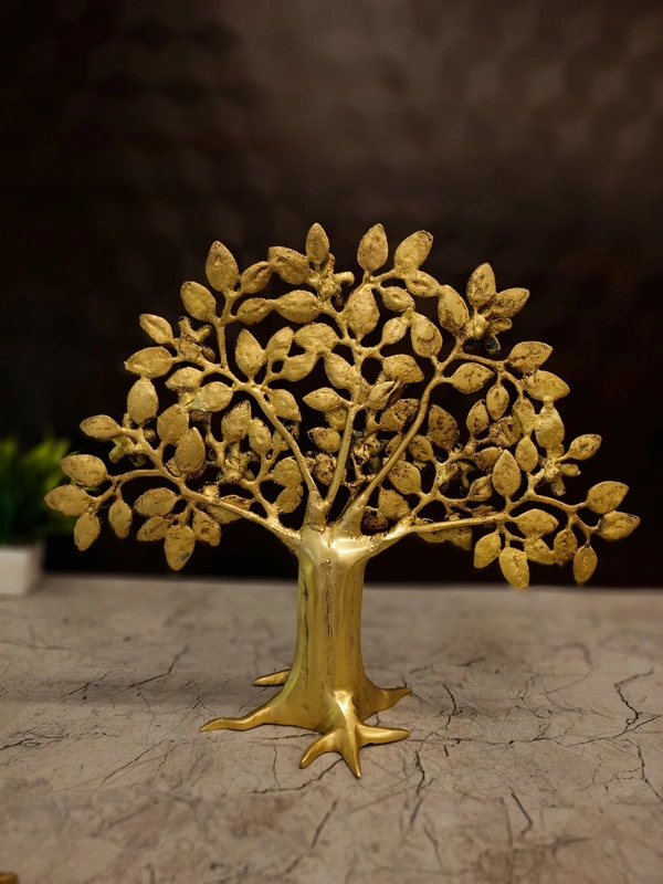 DecorsOne Brass Kalpavriksha Tree With Flowers 13"