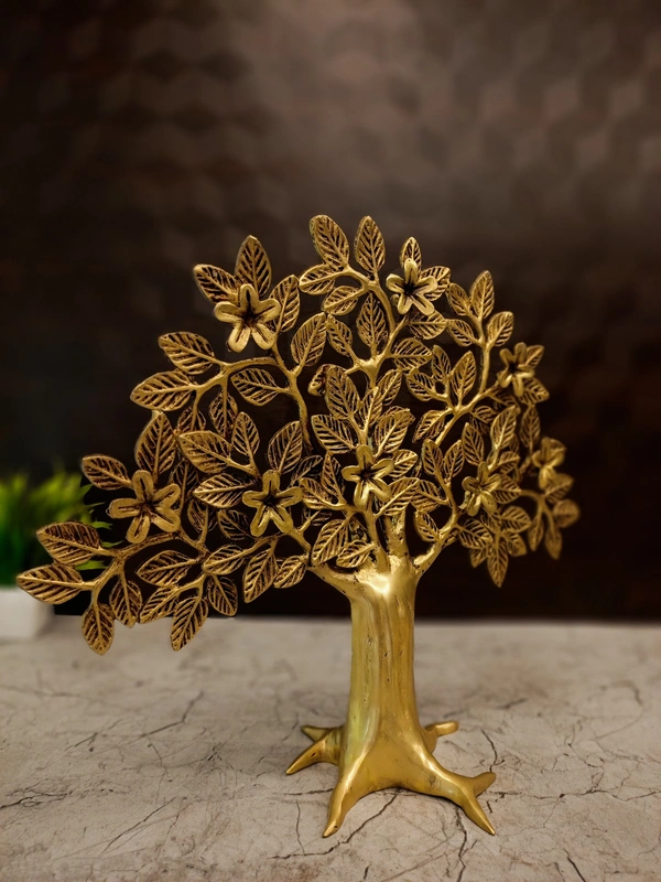 DecorsOne Brass Kalpavriksha Tree With Flowers 13"