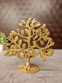 DecorsOne Brass Kalpaviruksha Tree Diya With Flowers 6''