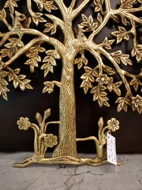 DecorsOne Brass kalpavriksha Tree With Flowers Wall Mount 20"