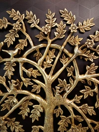 DecorsOne Brass kalpavriksha Tree With Flowers Wall Mount 20"