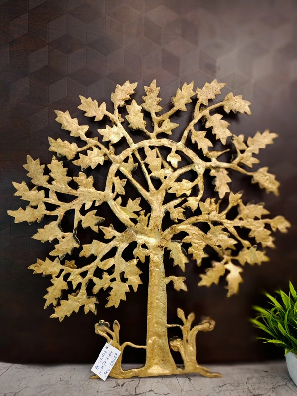 DecorsOne Brass kalpavriksha Tree With Flowers Wall Mount 20"