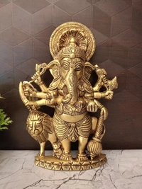 DecorsOne Brass Kantristi Ganesha Wall Mount 9"