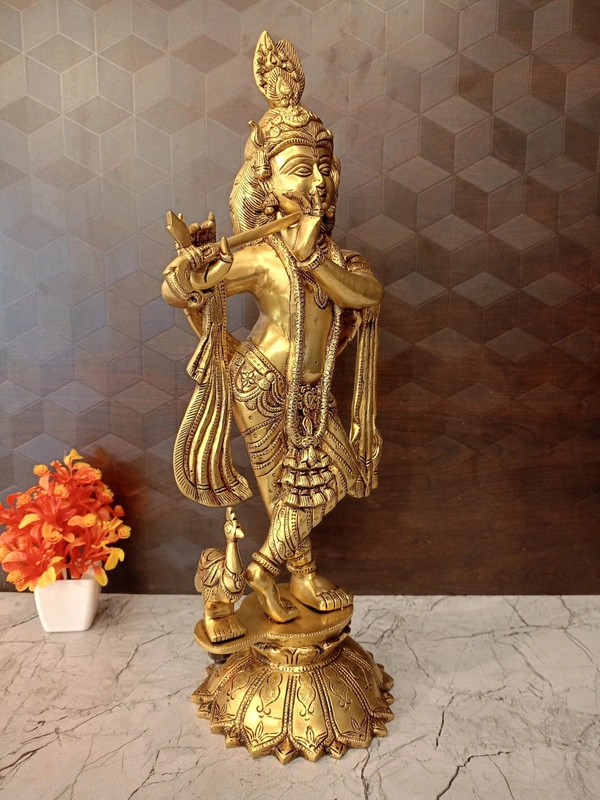 Brass Superfine Krishna Idol