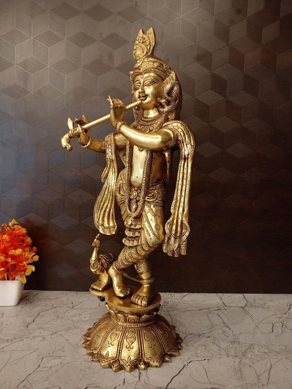 Brass Superfine Krishna Idol