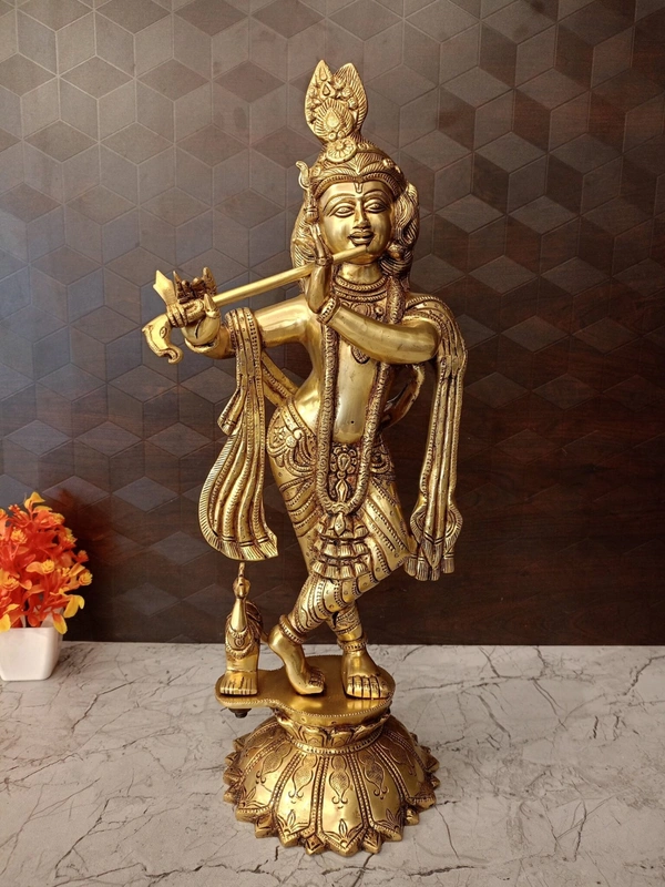 Brass Superfine Krishna Idol