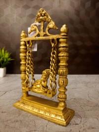 DecorsOne Brass Swing Baby Krishna Idol 9''