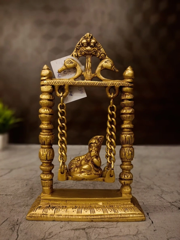 DecorsOne Brass Swing Baby Krishna Idol 9''