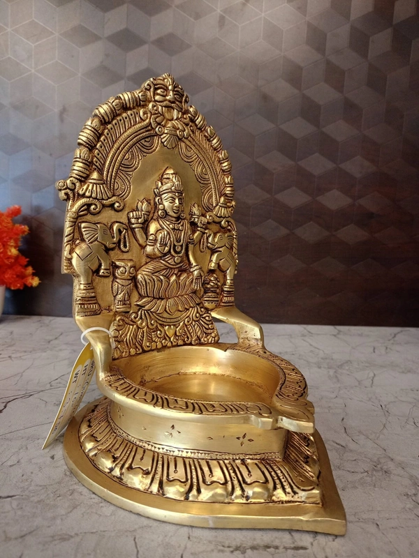 DecorsOne Buy Brass Big Lakshmi Diya 10″