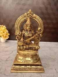 DecorsOne Brass Lakshmi Ganesha Saraswathi Set Idol-10″
