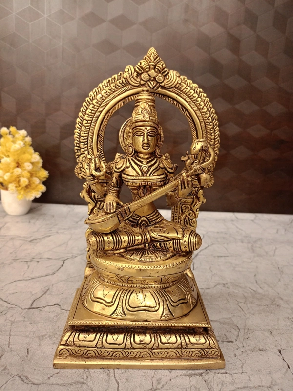 DecorsOne Brass Lakshmi Ganesha Saraswathi Set Idol-10″