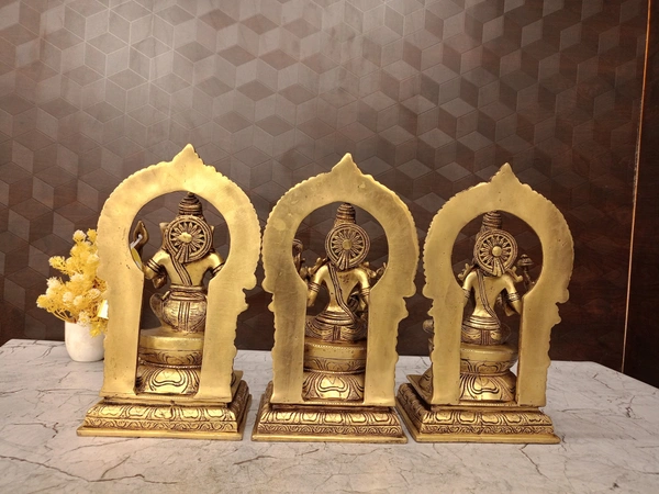 DecorsOne Brass Lakshmi Ganesha Saraswathi Set Idol-10″