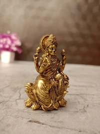 DecorsOne Brass Fine art Lotus Lakshmi idol