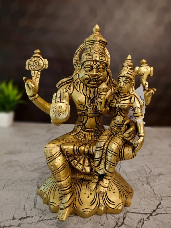 DecorsOne Brass Lakshmi Narashimar Idol 9.5"