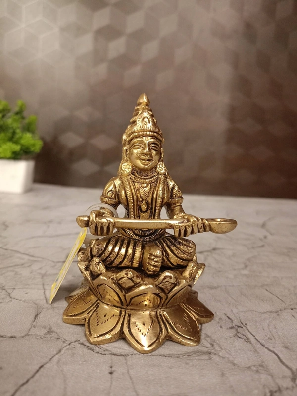 Brass AnnaPoorani Sitting On Lotus Idol