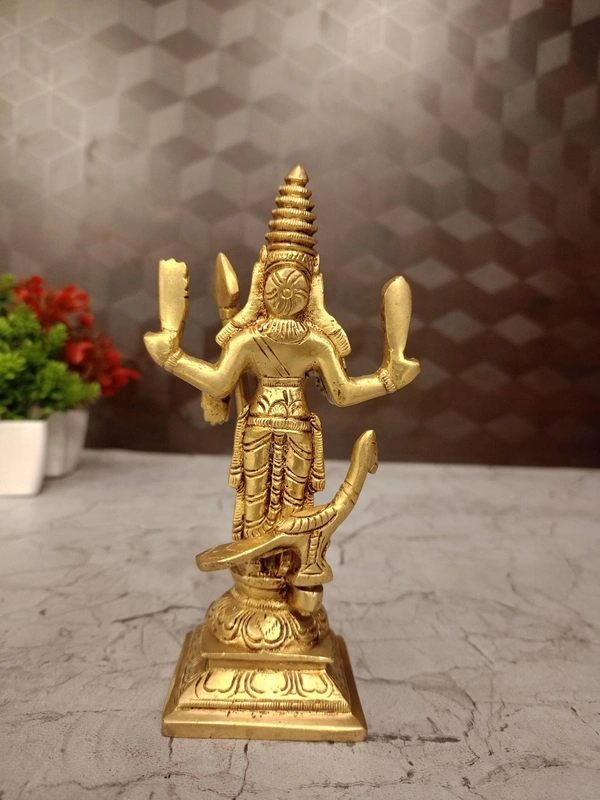Buy God Karthikeya Brass Statue For Pooja & Handicraft, Golden Antique Finish