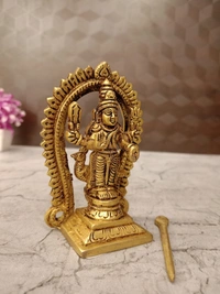 Brass Lord Murugan With Arch Statue | Subramanya Swamy Standing With Vel Handcrafted Idol