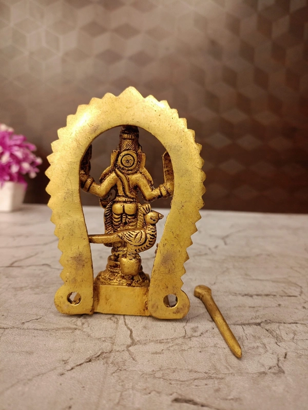 Brass Lord Murugan With Arch Statue | Subramanya Swamy Standing With Vel Handcrafted Idol