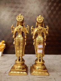 DecorsOne Brass Paavai Diya pair For Home Decor And Pooja Room / handicraft Idol 12″