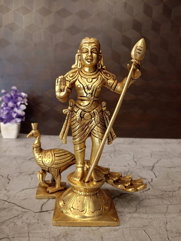 Brass Palani Andavar Idol Divine Blessings and Fearlessness / Buy Premium Brass Murugan Statues