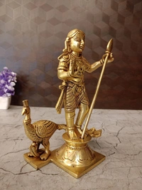 Brass Palani Andavar Idol Divine Blessings and Fearlessness / Buy Premium Brass Murugan Statues