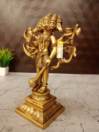 Brass Standing Panjamuga Hanuman Statue