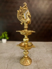 DecorsOne Brass Five Face Annam Kuthuvilakku With Two Layer 14"