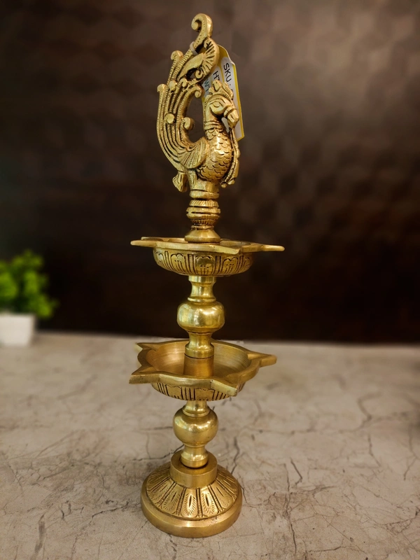 DecorsOne Brass Five Face Annam Kuthuvilakku With Two Layer 14"