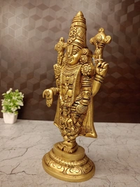 Handcrafted Brass Balaji Idol - Perfect for Pooja & Gifting / Venkateshwara Idol for Home & Office
