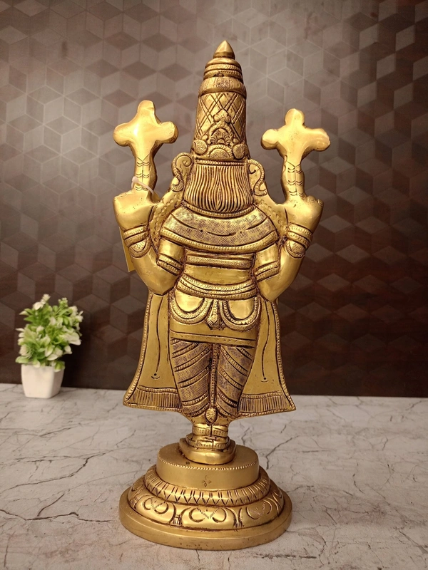 Handcrafted Brass Balaji Idol - Perfect for Pooja & Gifting / Venkateshwara Idol for Home & Office