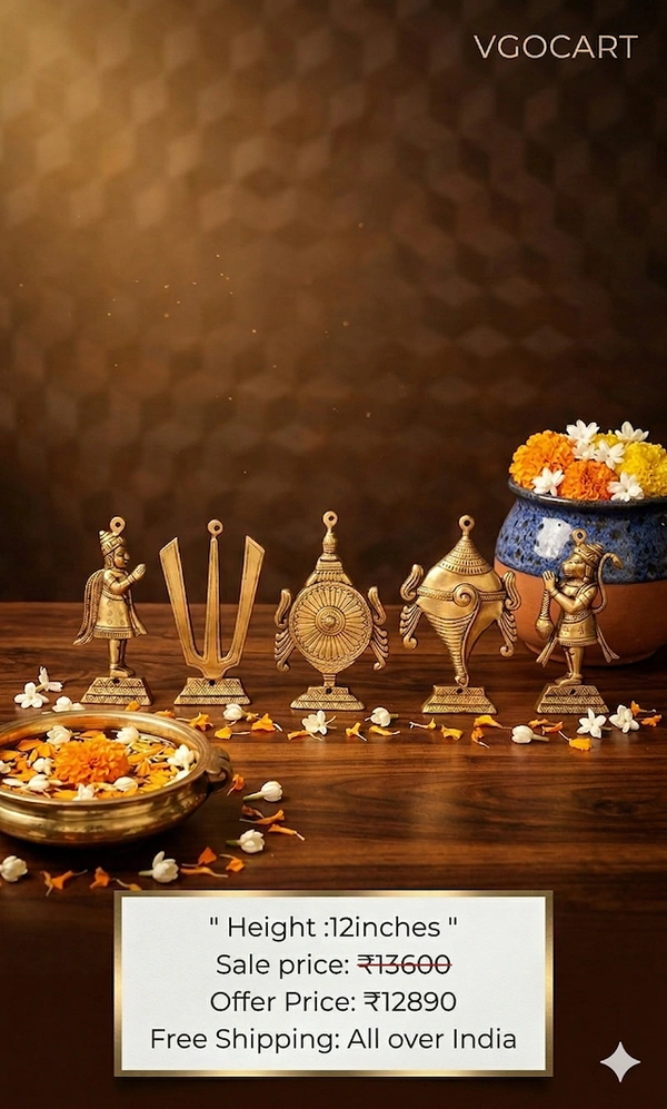 DecorsOne Brass Perumal Nammam Wall Mount 9"