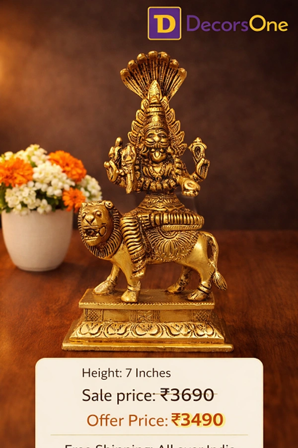 DecorsOne Brass Prathyangira devi Idol 7"