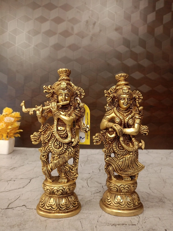 Brass Radha Krishna Pair Idol