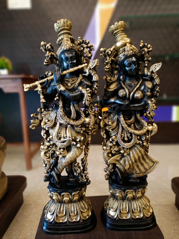 DecorsOne Brass Krishna Radha idol 29"