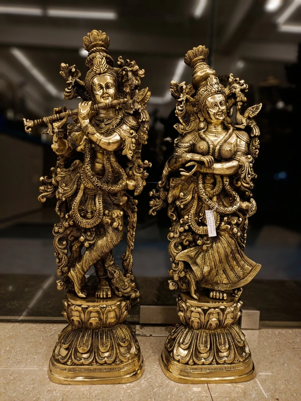 DecorsOne Brass Radha Krishna Idol Antique Finish 30''