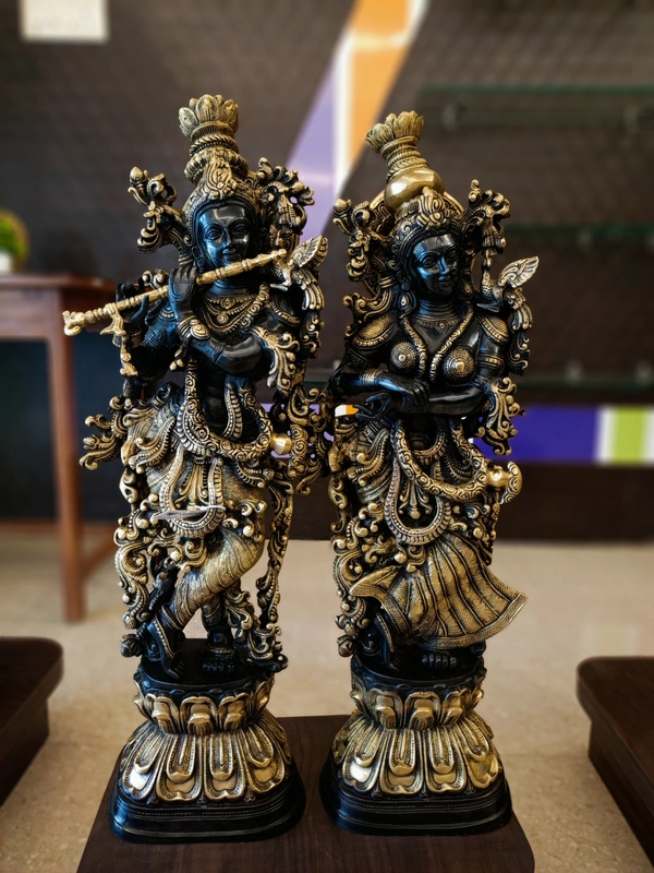 DecorsOne Brass Krishna Radha idol 29"