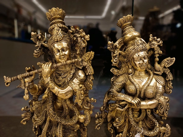 DecorsOne Brass Radha Krishna Idol Antique Finish 30''