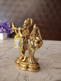 Brass Radha Krishna Statue For Wedding Gifts