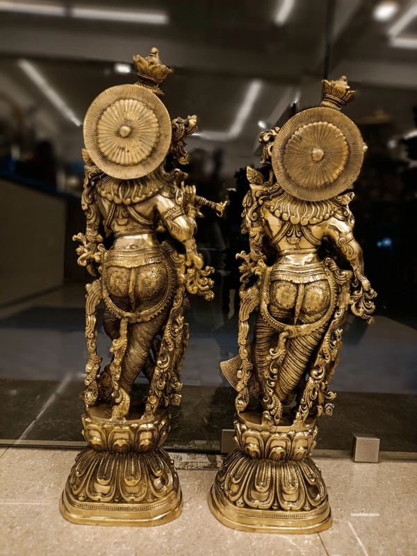 DecorsOne Brass Radha Krishna Idol Antique Finish 30''