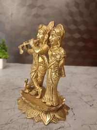 DecorsOne Brass Radha Krishna Statue 6.5″