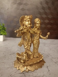 DecorsOne Brass Radha Krishna Statue 6.5″