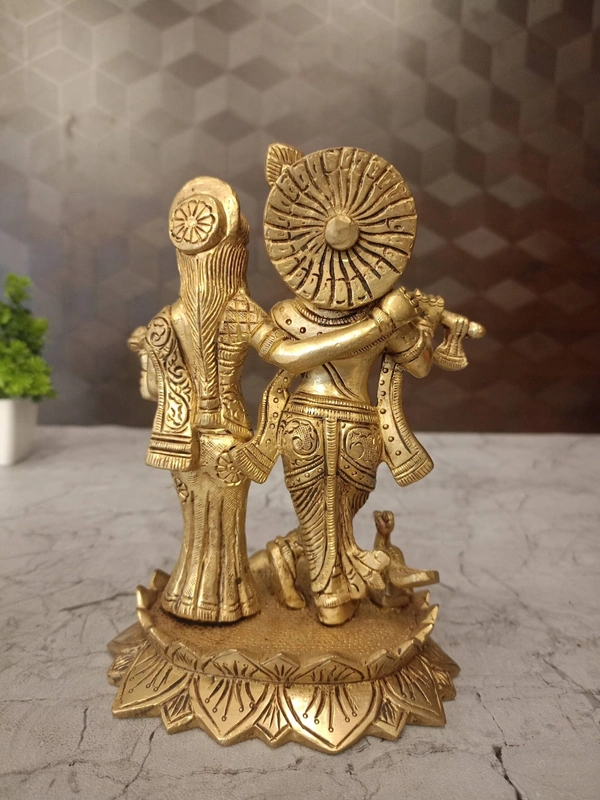 DecorsOne Brass Radha Krishna Statue 6.5″