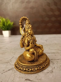Brass Fine Art Lakshmi Idol Sitting On Oval Base